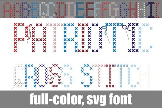 Patriotic Cross Stitch Font